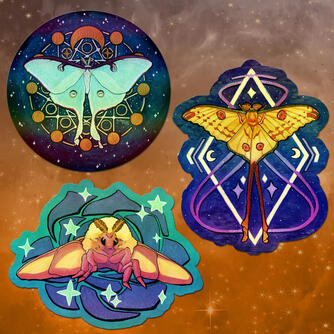 3" Moth Stickers by Paige Critchlow